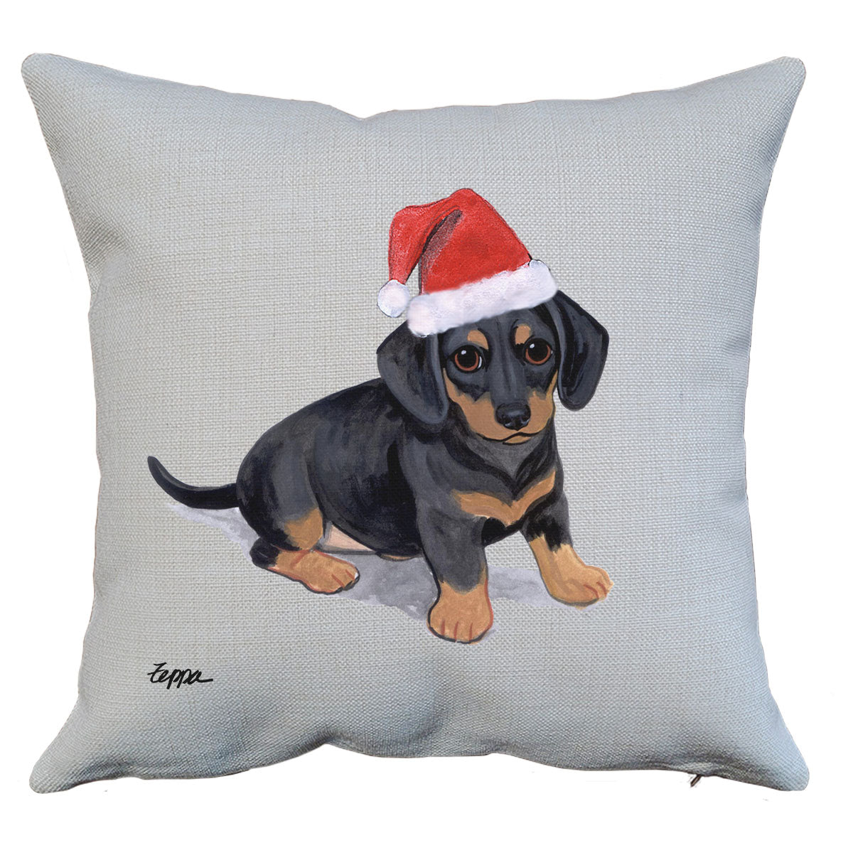 Dachshund Puppy Santa Pillow