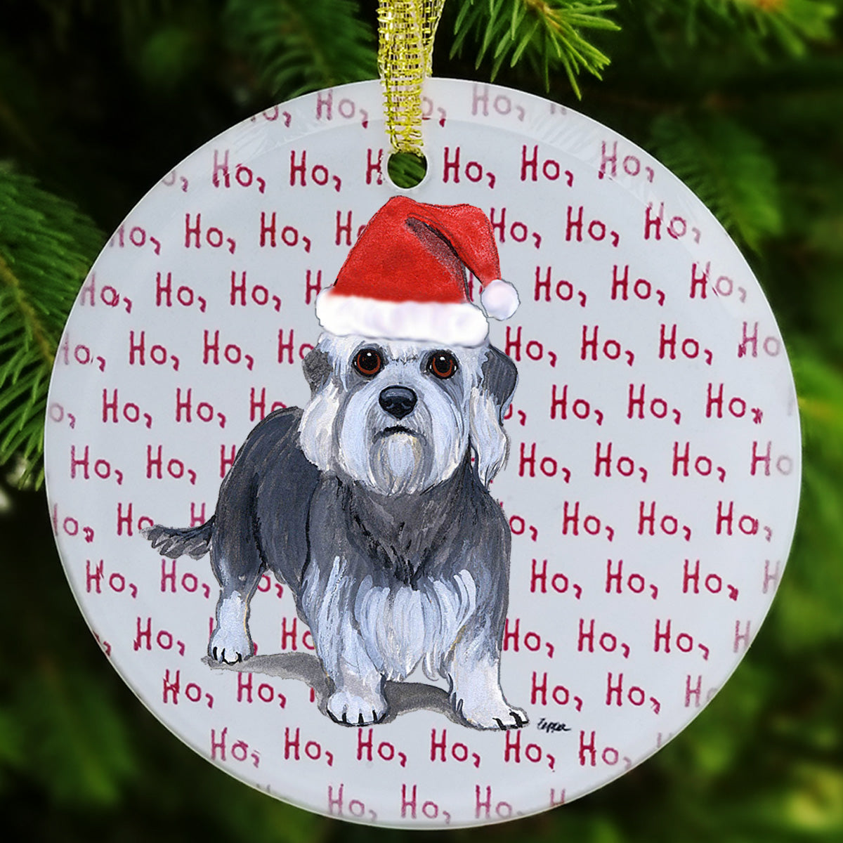 Dandi Dinmont Terrier Christmas Ornament