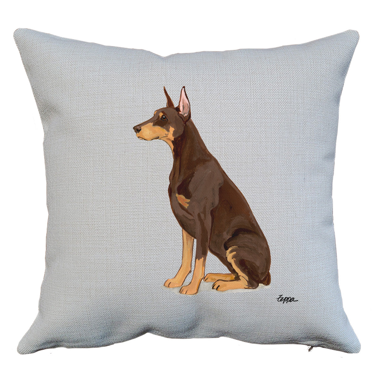 Red Doberman Throw Pillow