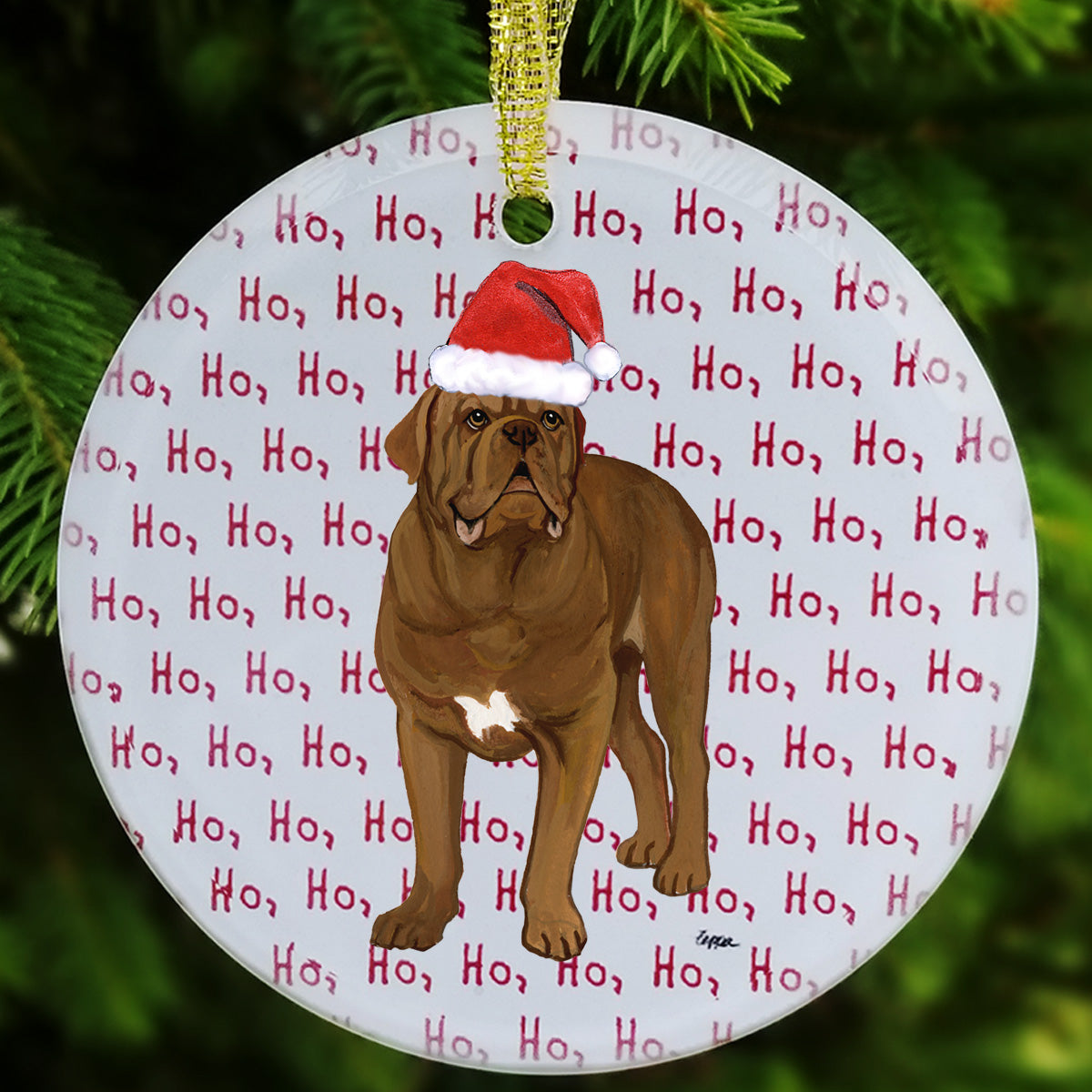Dogue de Bordeaux Christmas Ornament