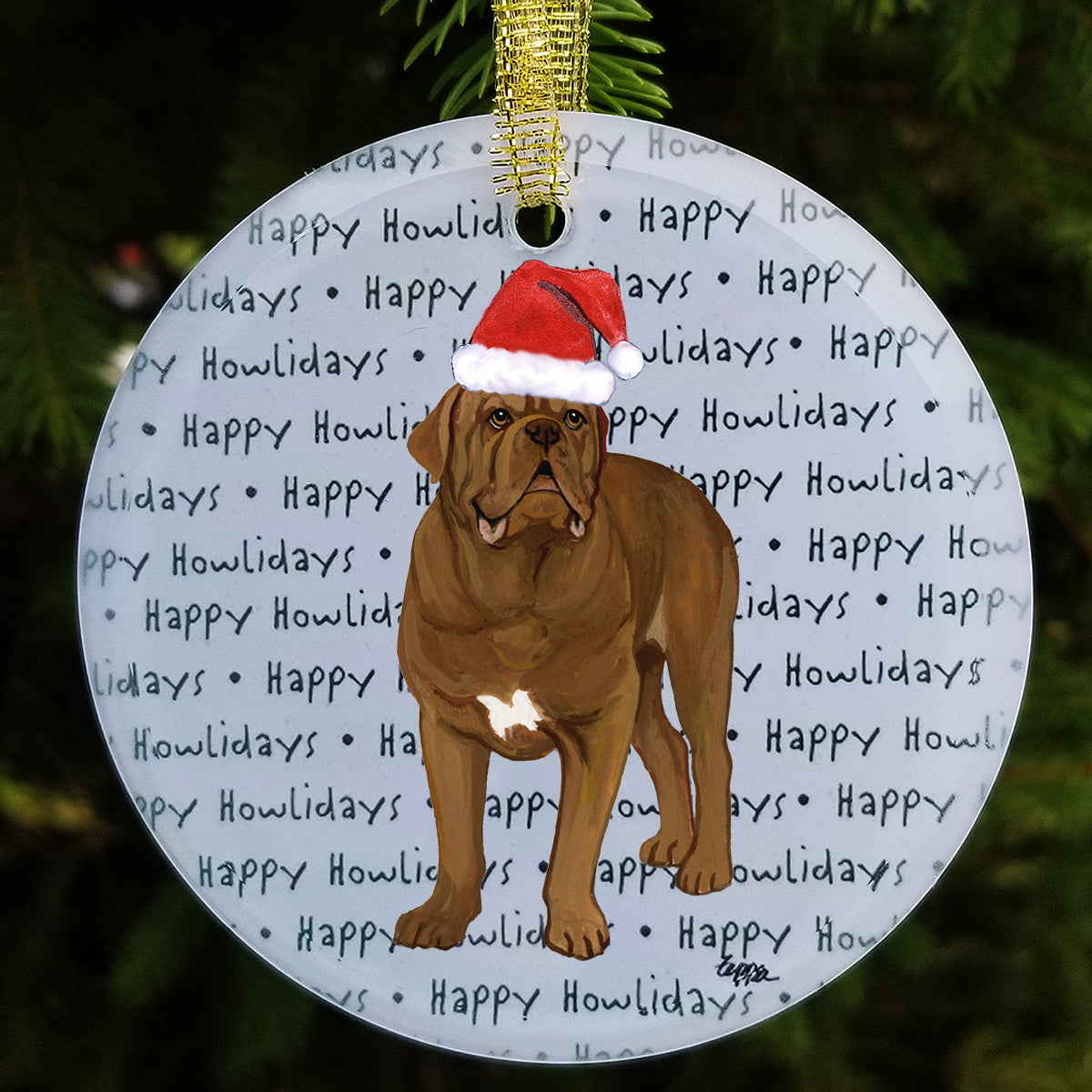 Dogue de Bordeaux Christmas Ornament