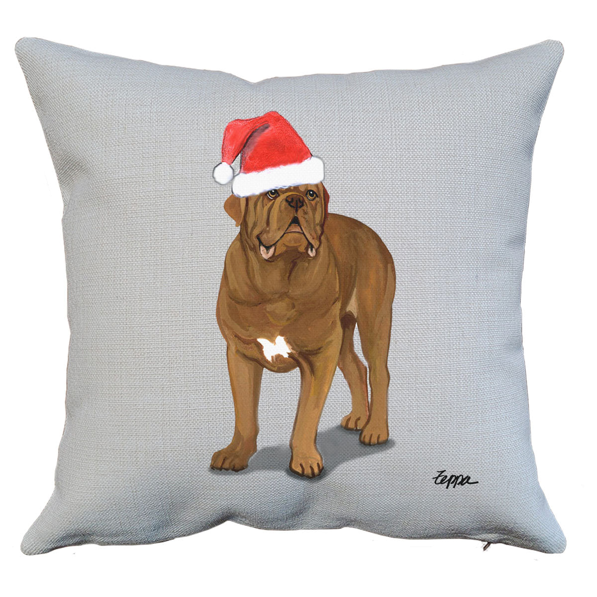 Dogue de Bordeaux Santa Pillow