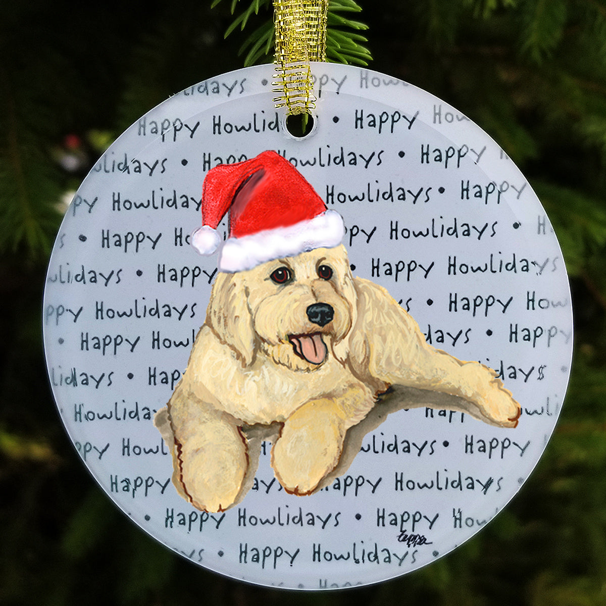 Labradoodle & Golden Doodle Christmas Ornament