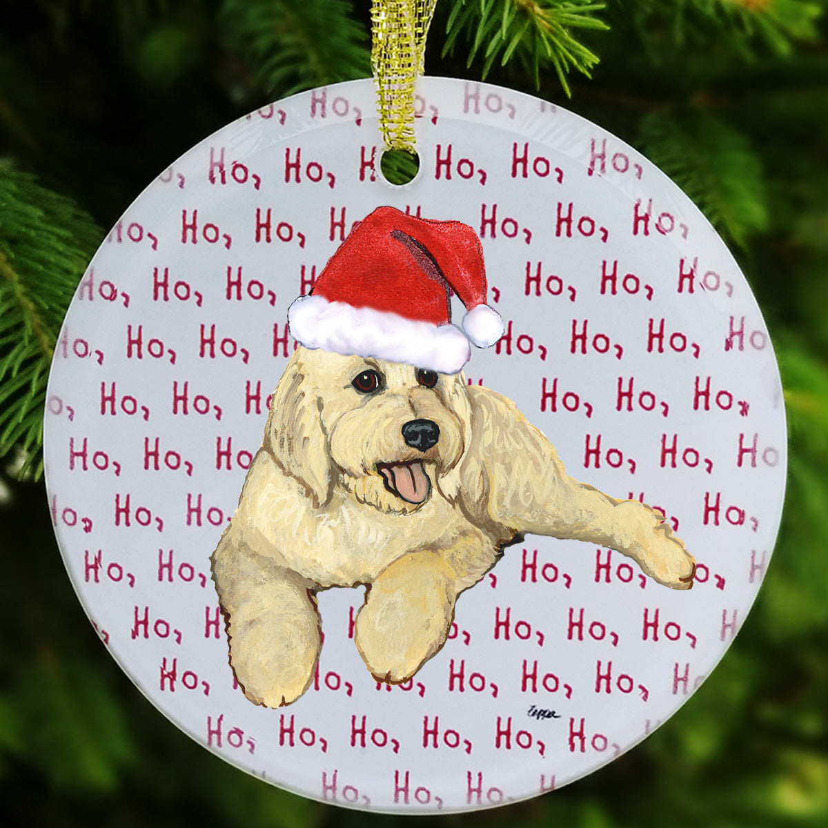 Labradoodle & Golden Doodle Christmas Ornament