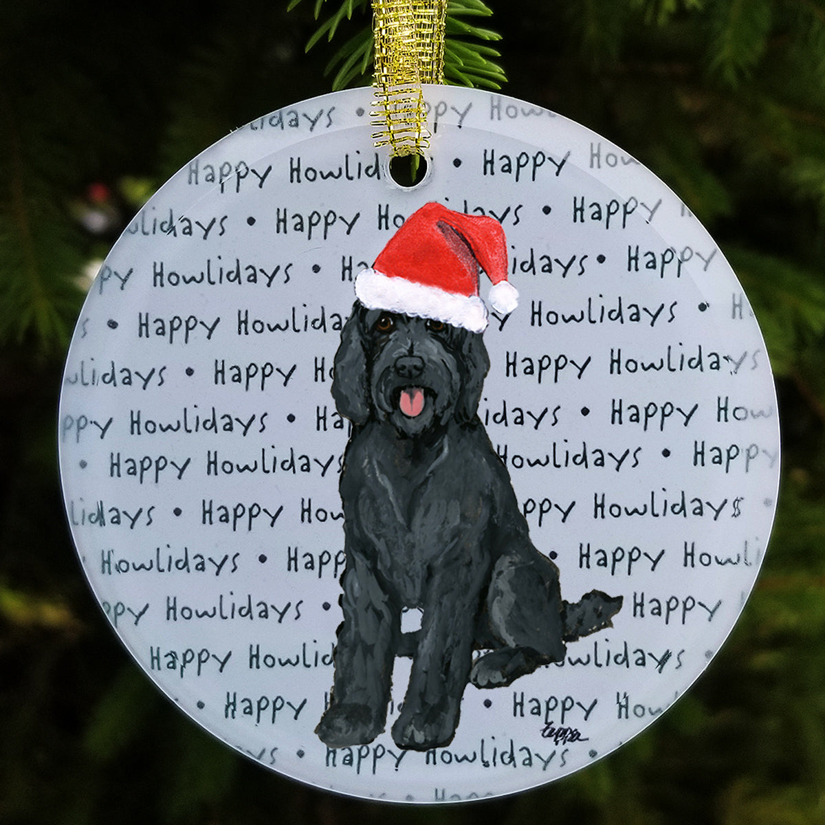 Labradoodle & Golden Doodle Christmas Ornament
