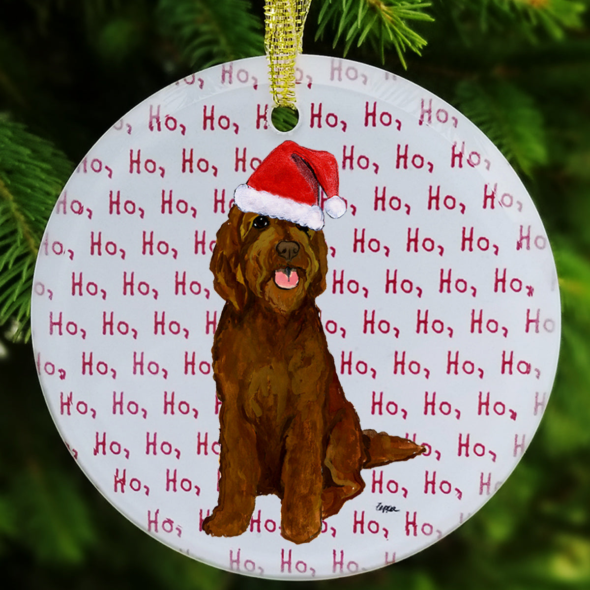 Labradoodle & Golden Doodle Christmas Ornament