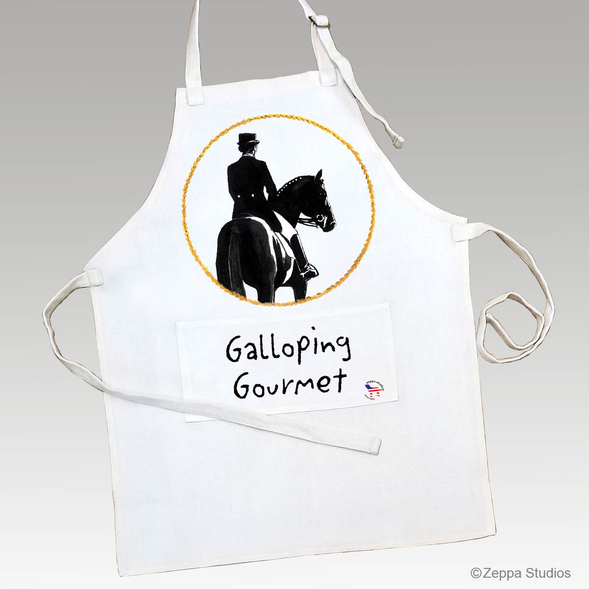 Dressage Horse and Rider Apron Design