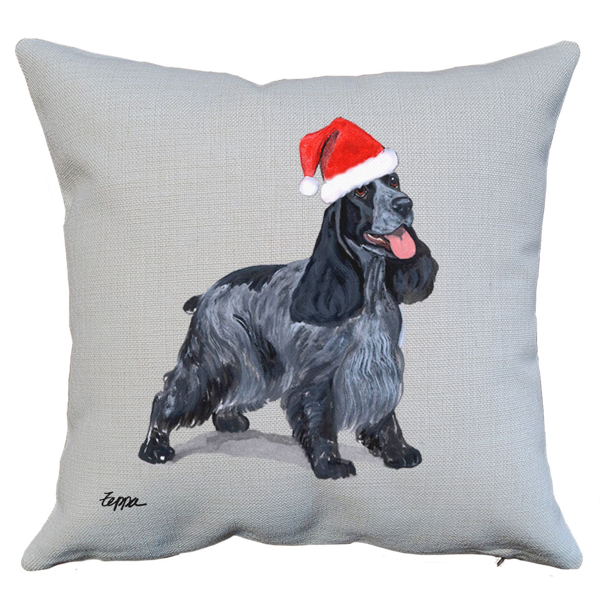 English Cocker Santa Pillow
