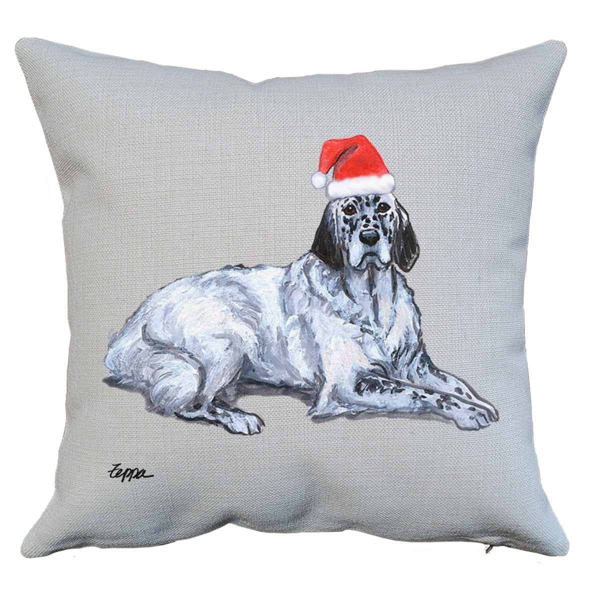 English Setter Santa Pillow