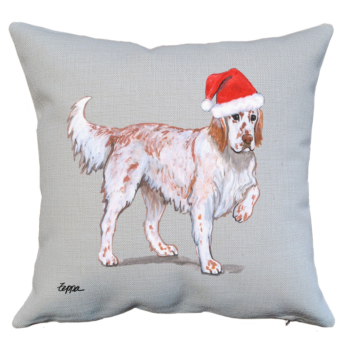 Red Belton English Setter Santa Pillow