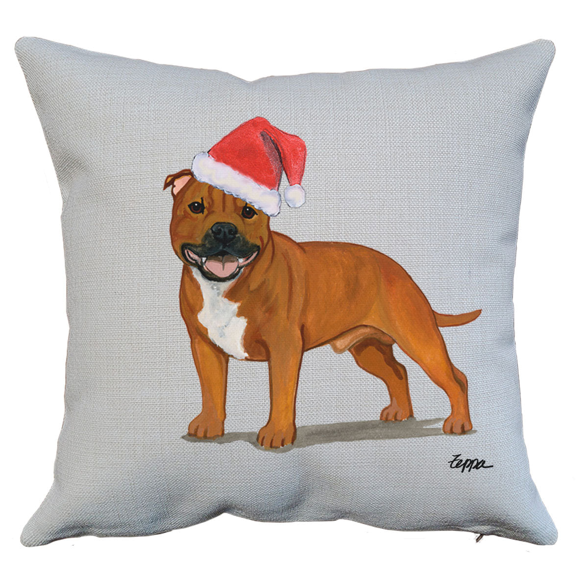 Staffordshire Bull Terrier Santa Pillow