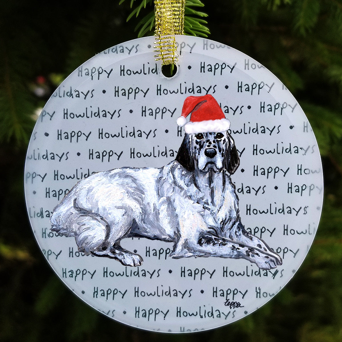 English Setter Christmas Ornament