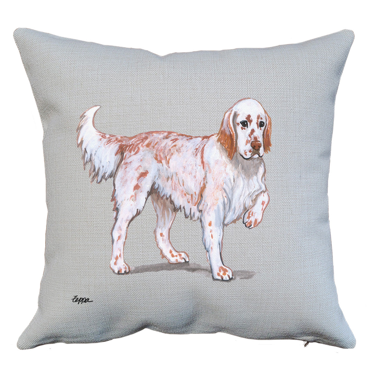 Red Belton English Setter Throw Pillow