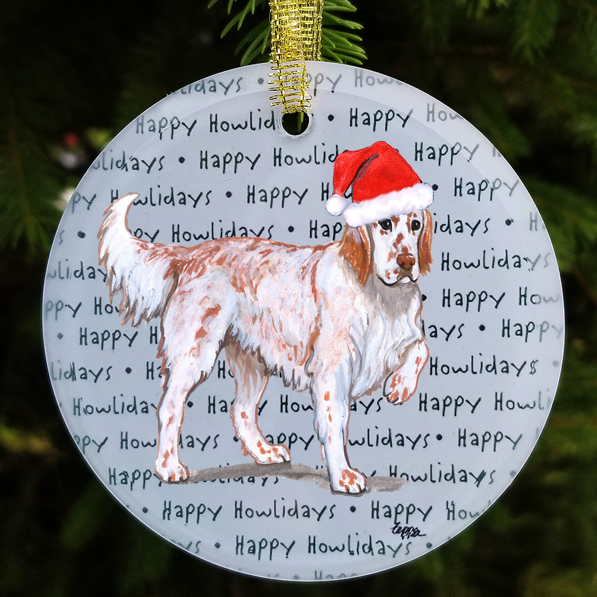English Setter Christmas Ornament