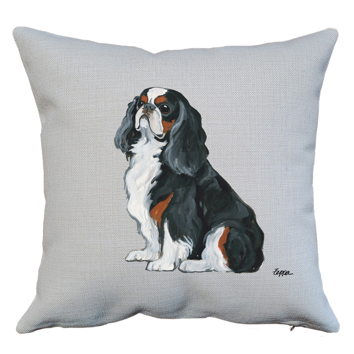 English Toy Spaniel Tri color Throw Pillow