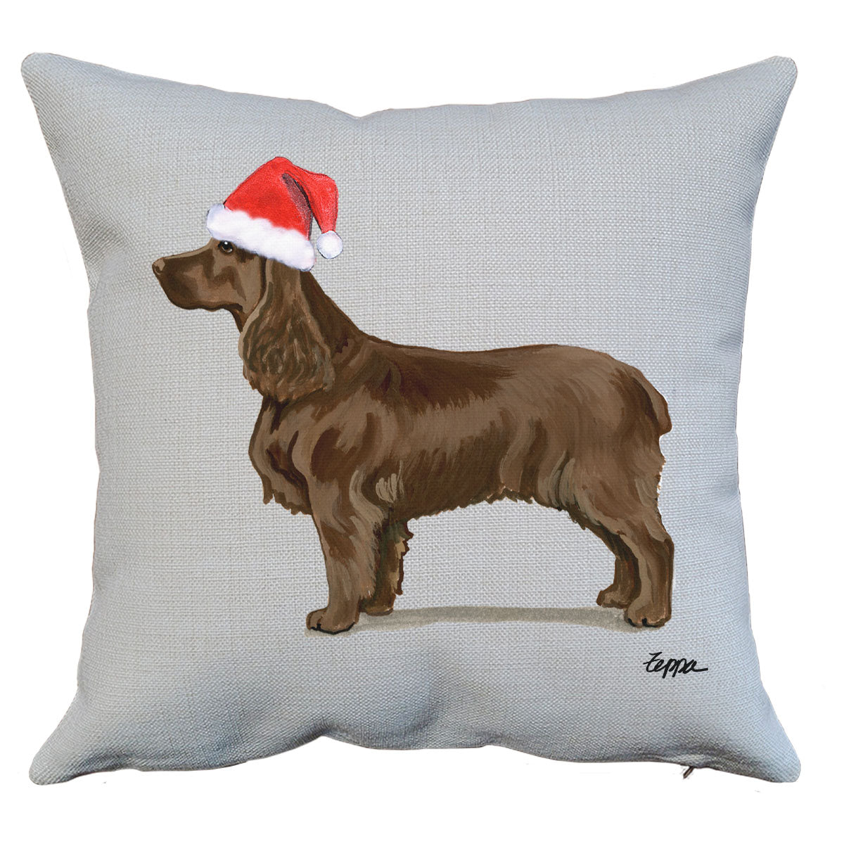 Field Spaniel Santa Pillow