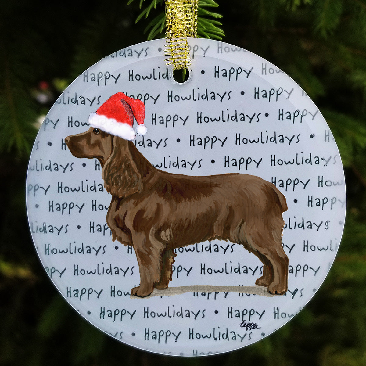 Field Spaniel Christmas Ornament