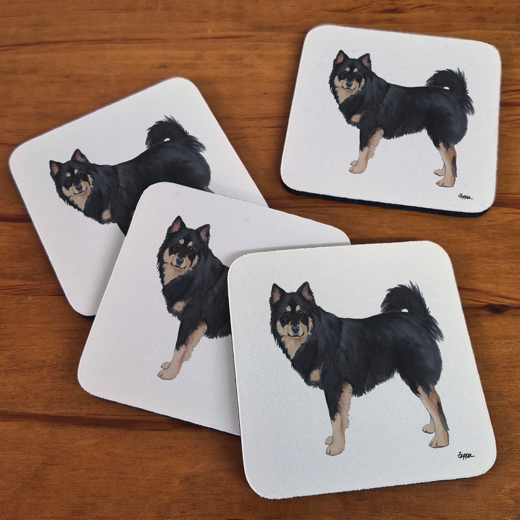 Finnish Lapphund beverage coasters