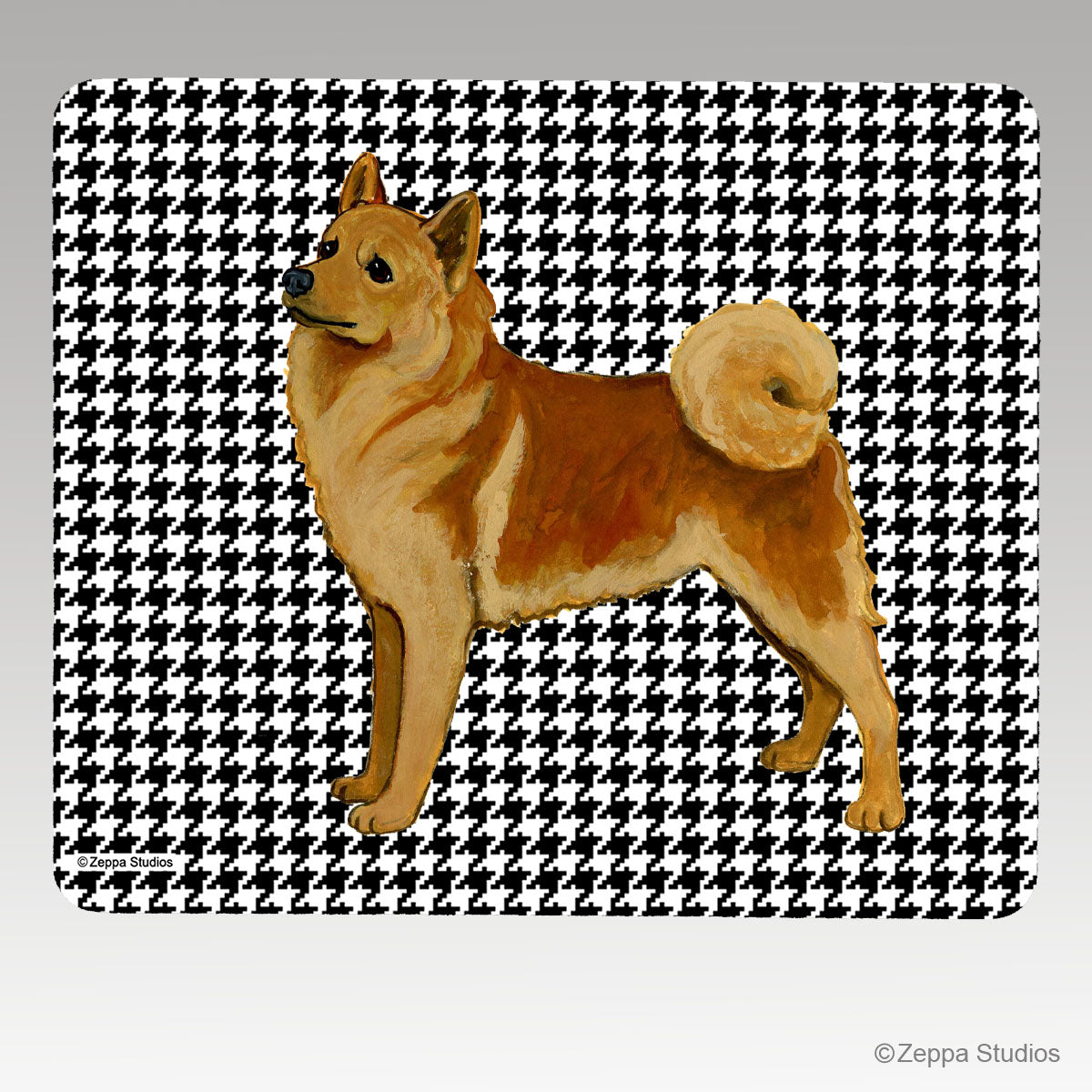 Finnish Spitz Houndstooth Mouse Pad