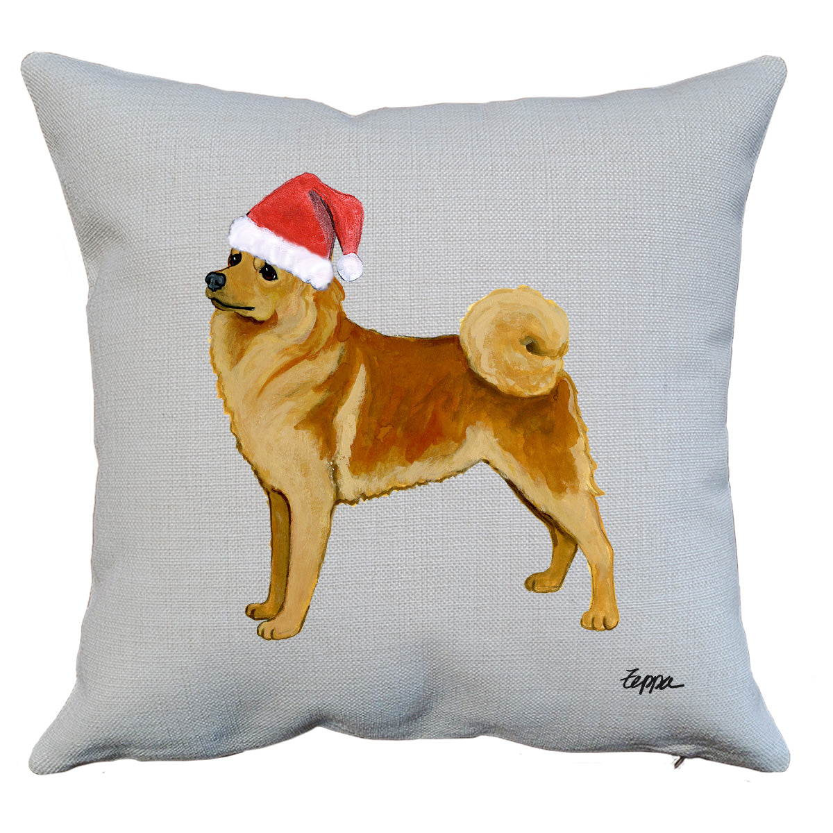 Finnish Spitz Santa Pillow