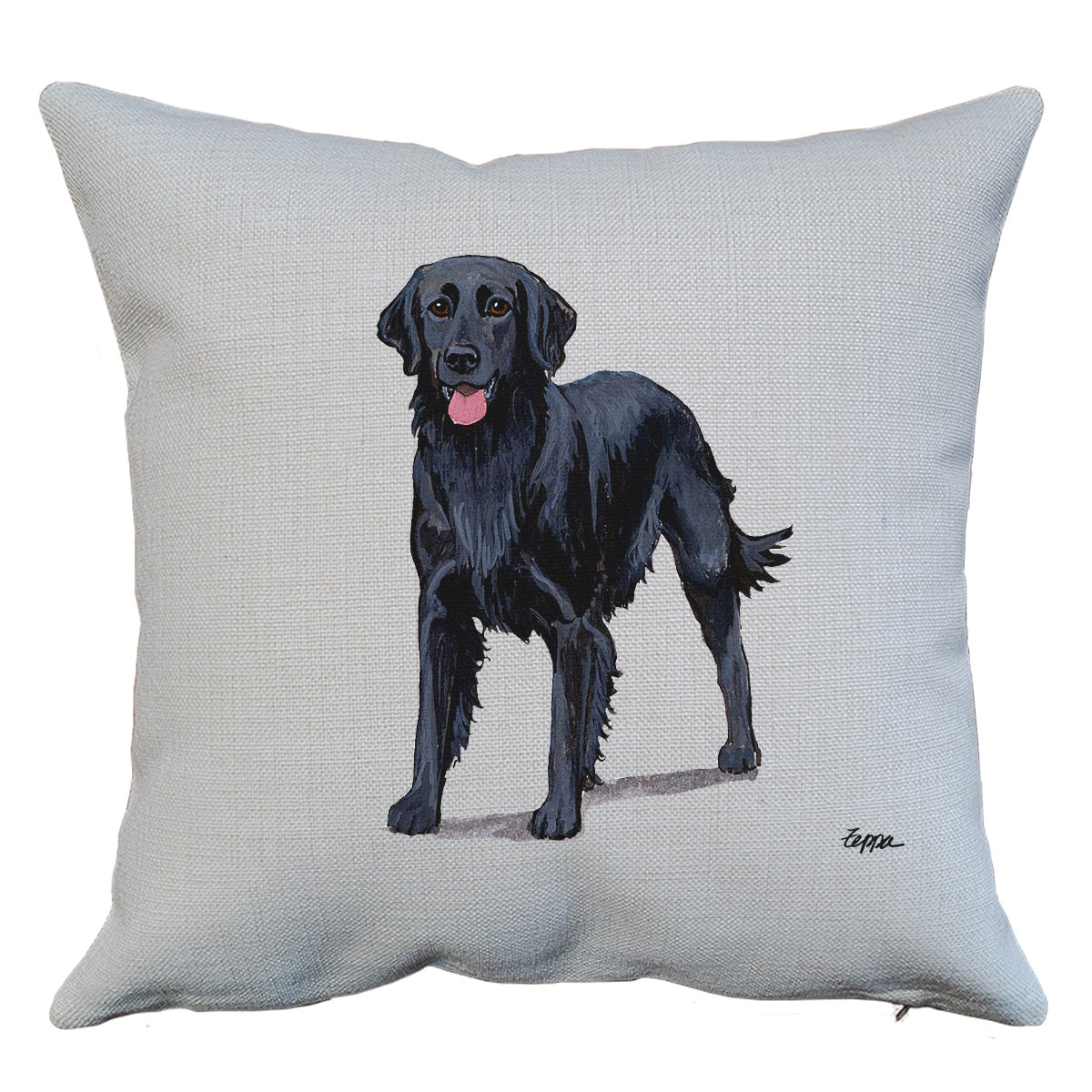 Flat Coated Retriever Throw Pillow