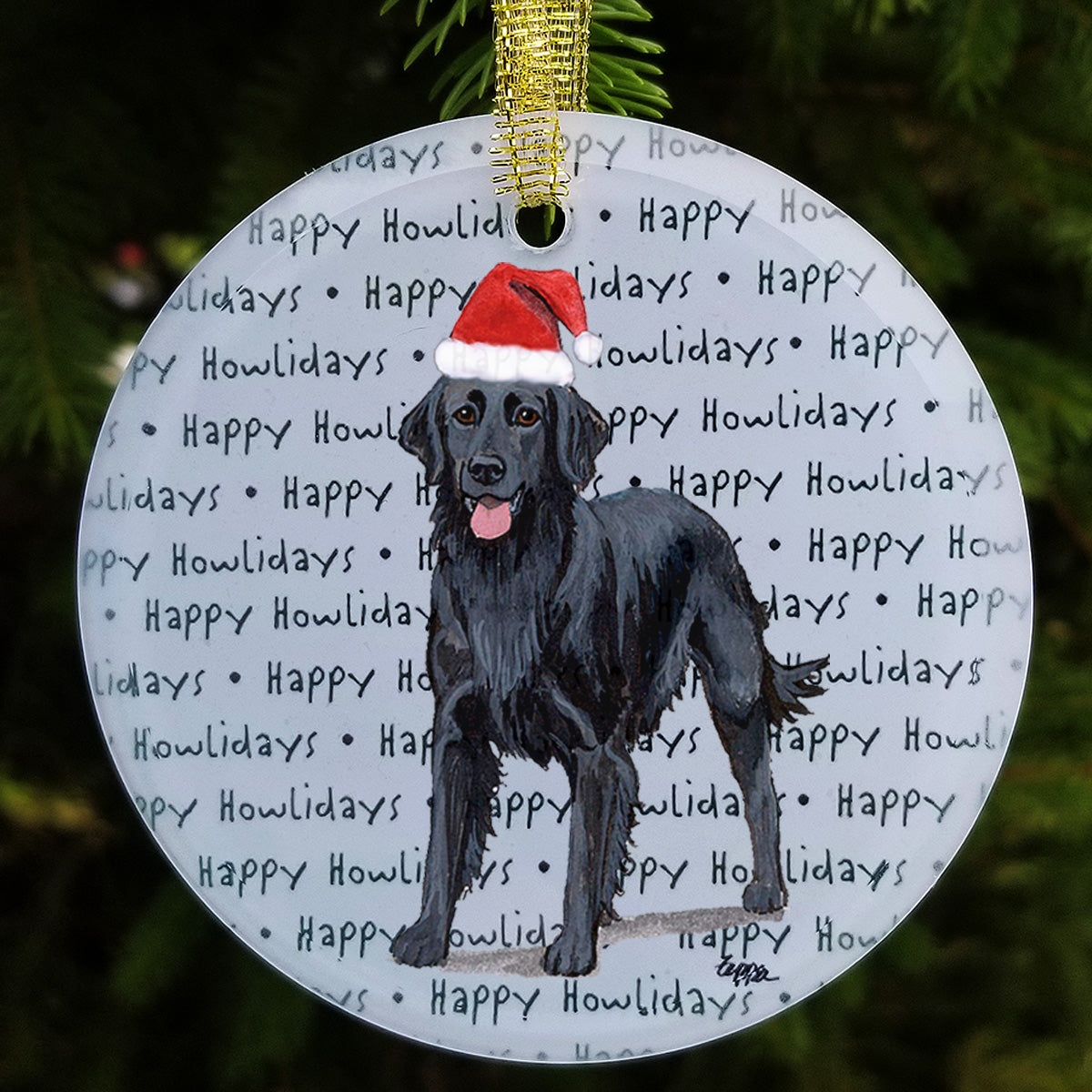 Flat Coated Retriever Christmas Ornament