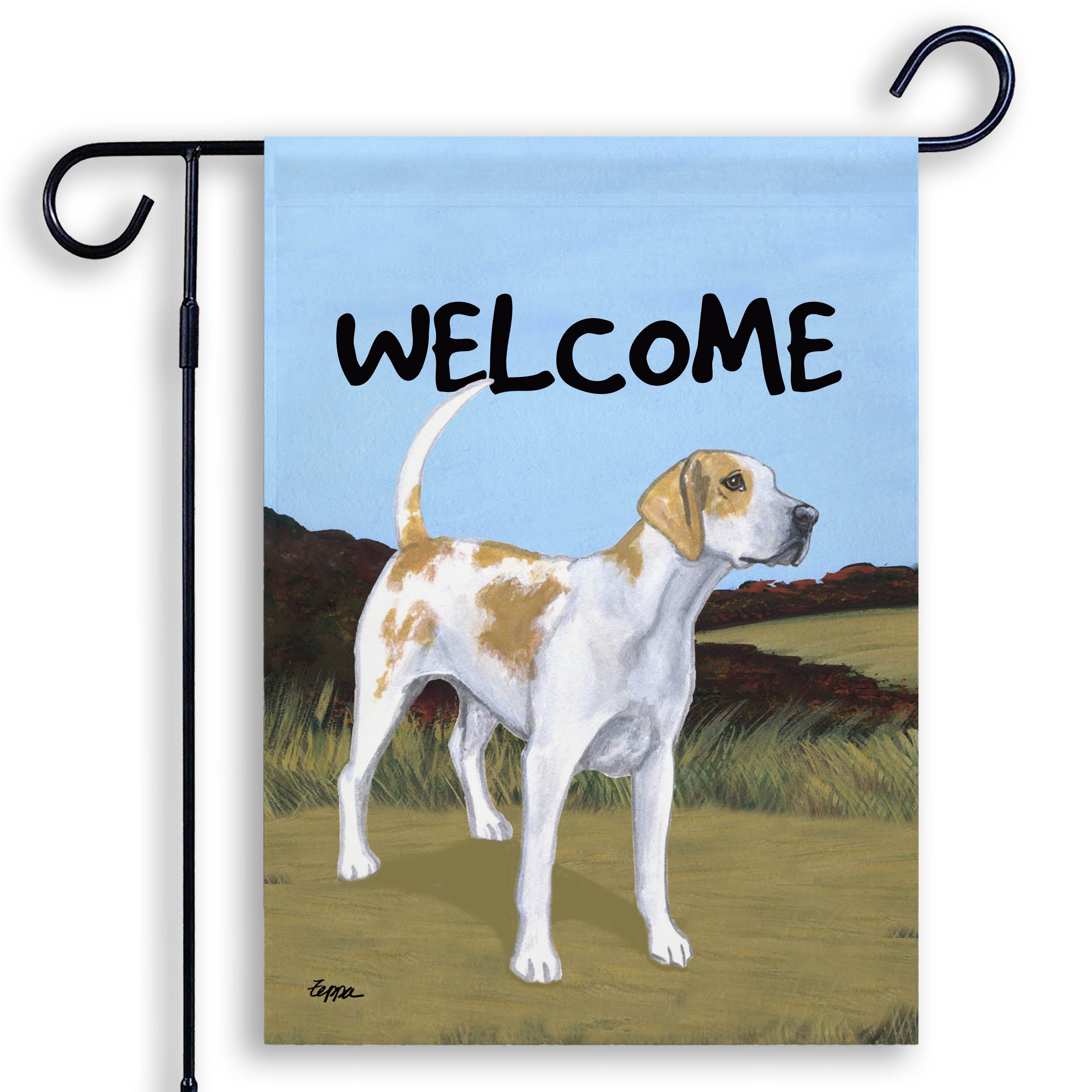English Foxhound Welcome Garden Flag