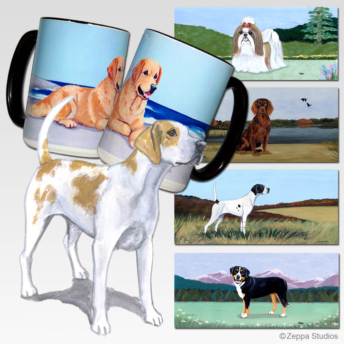 English Foxhound Scenic Mug Background Options