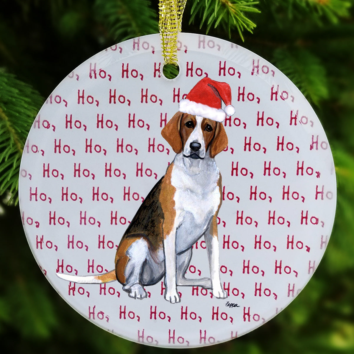 Foxhound Christmas Ornament