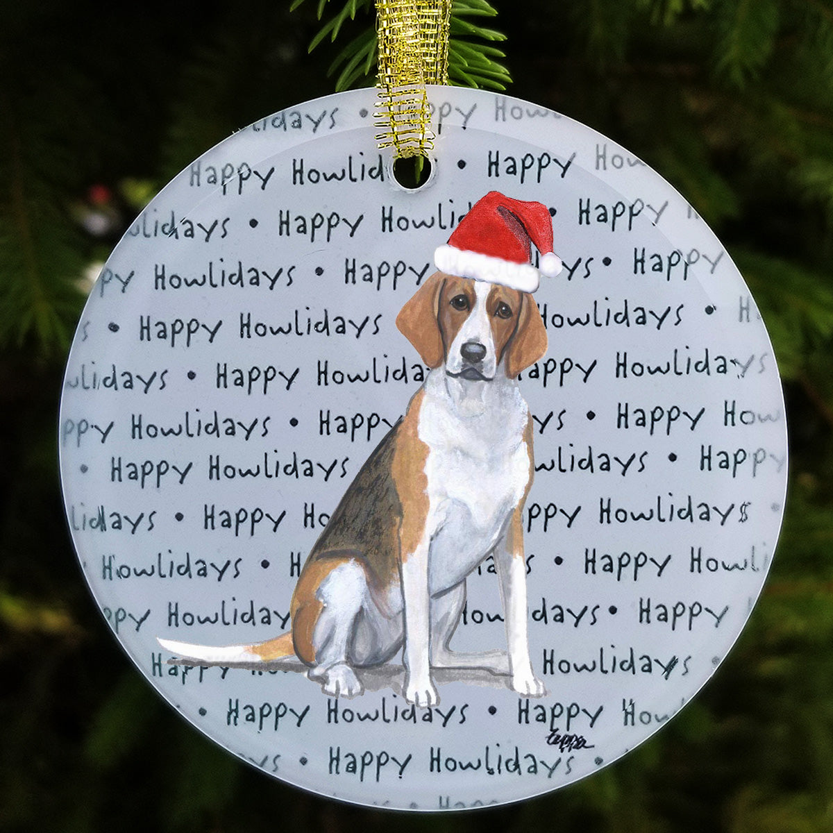 Foxhound Christmas Ornament