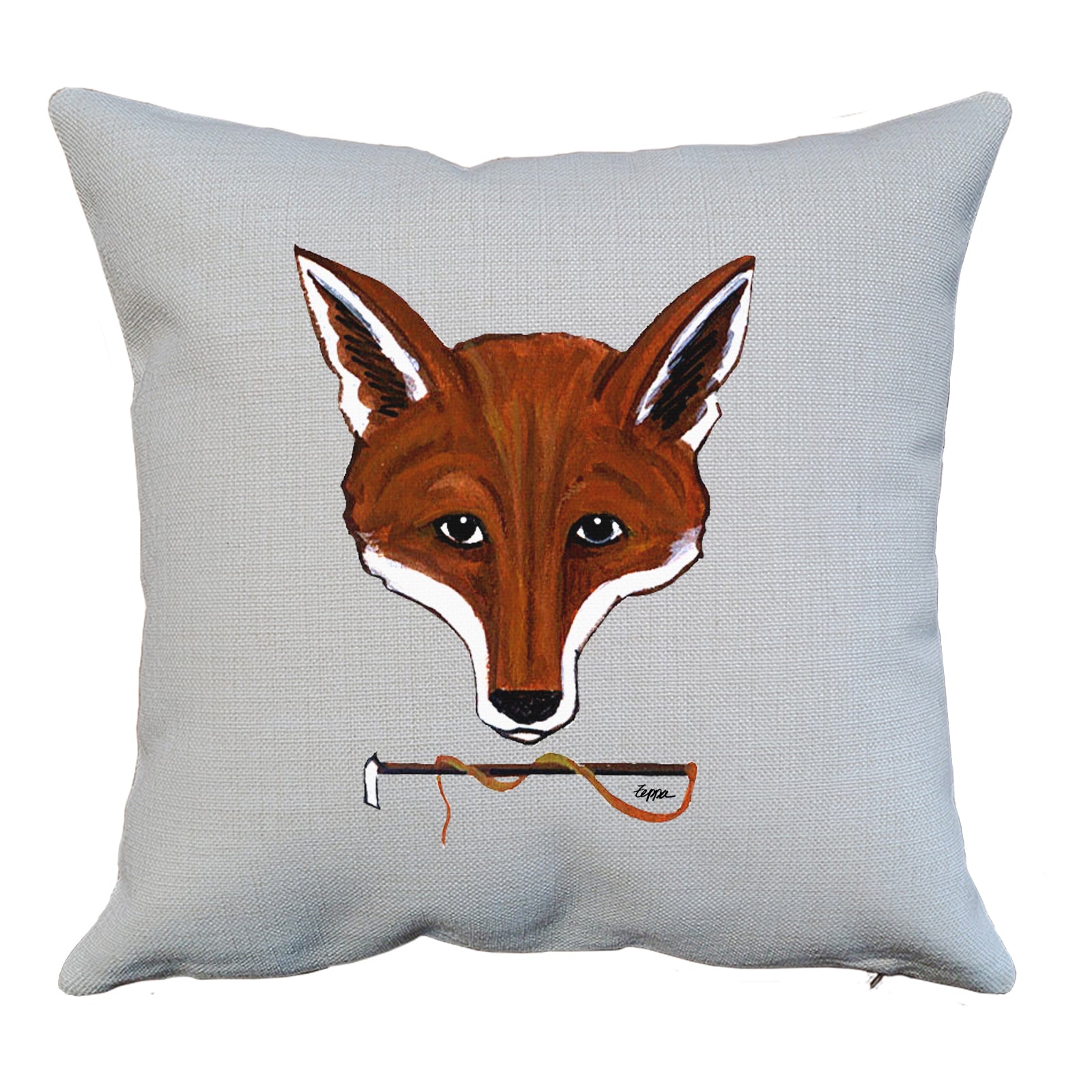 Fox Mask Throw Pillow