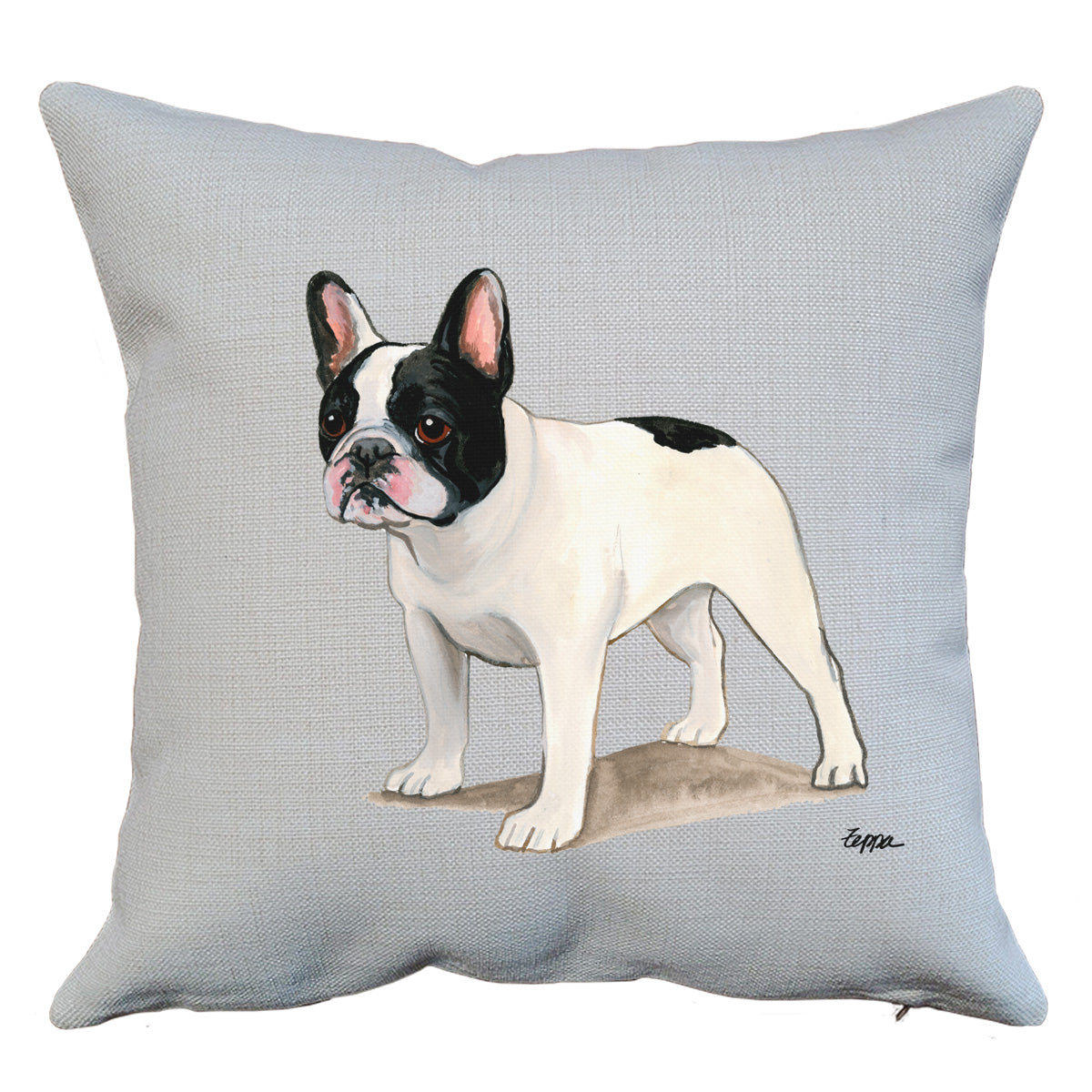 Black and WH\hite French Bulldog Throw Pillow