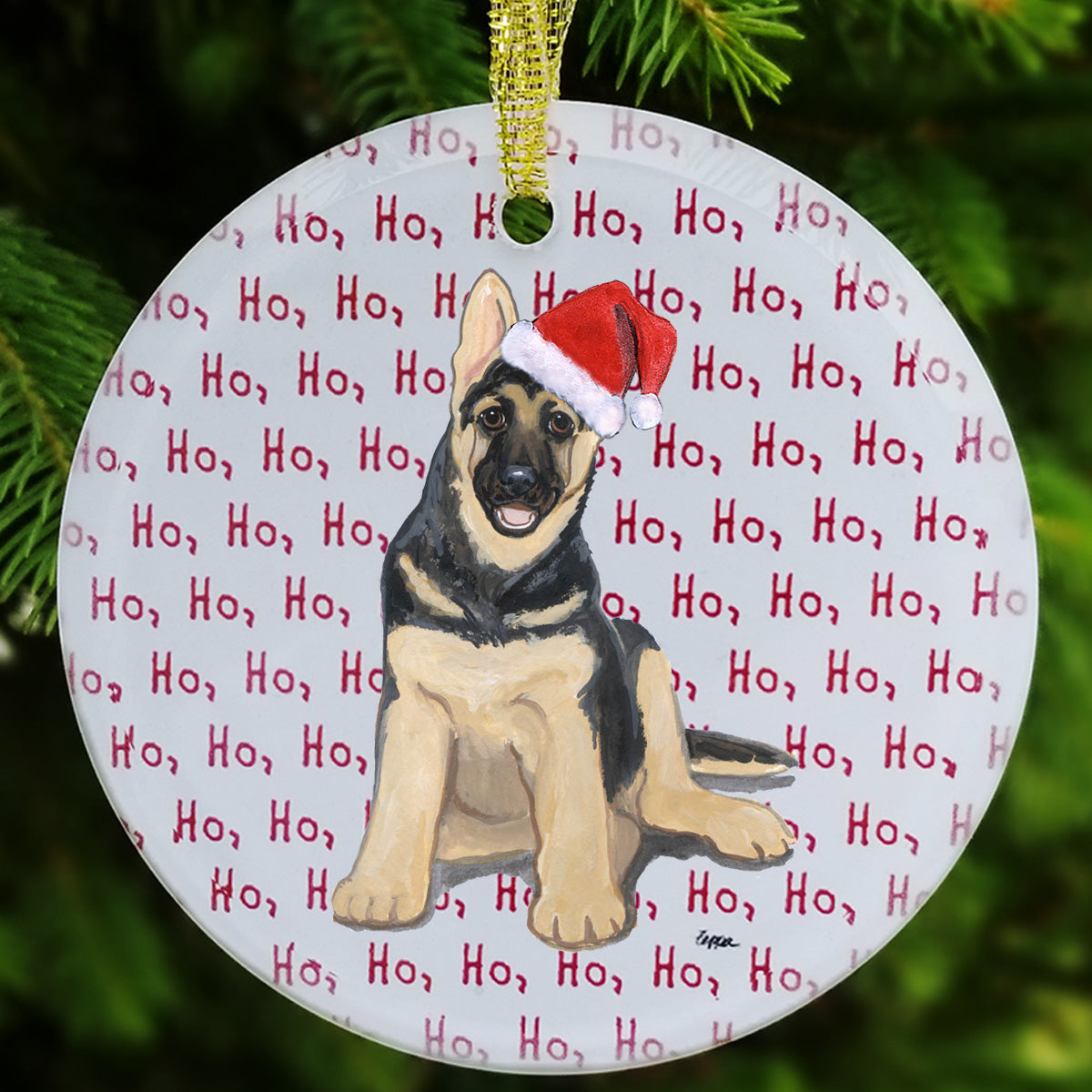 German Shepherd Christmas Ornament