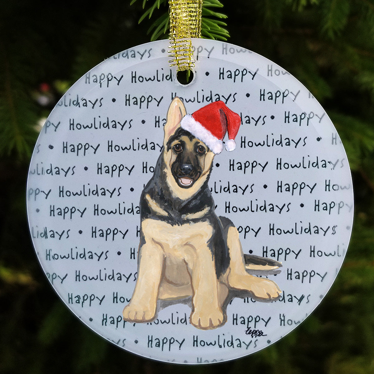 German Shepherd Christmas Ornament