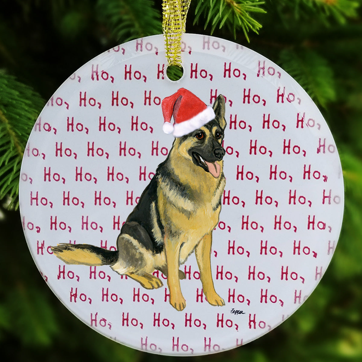 German Shepherd Christmas Ornament