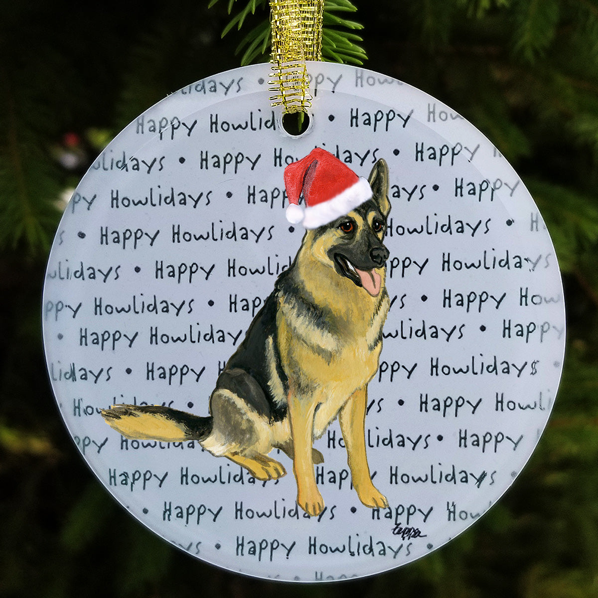 German Shepherd Christmas Ornament