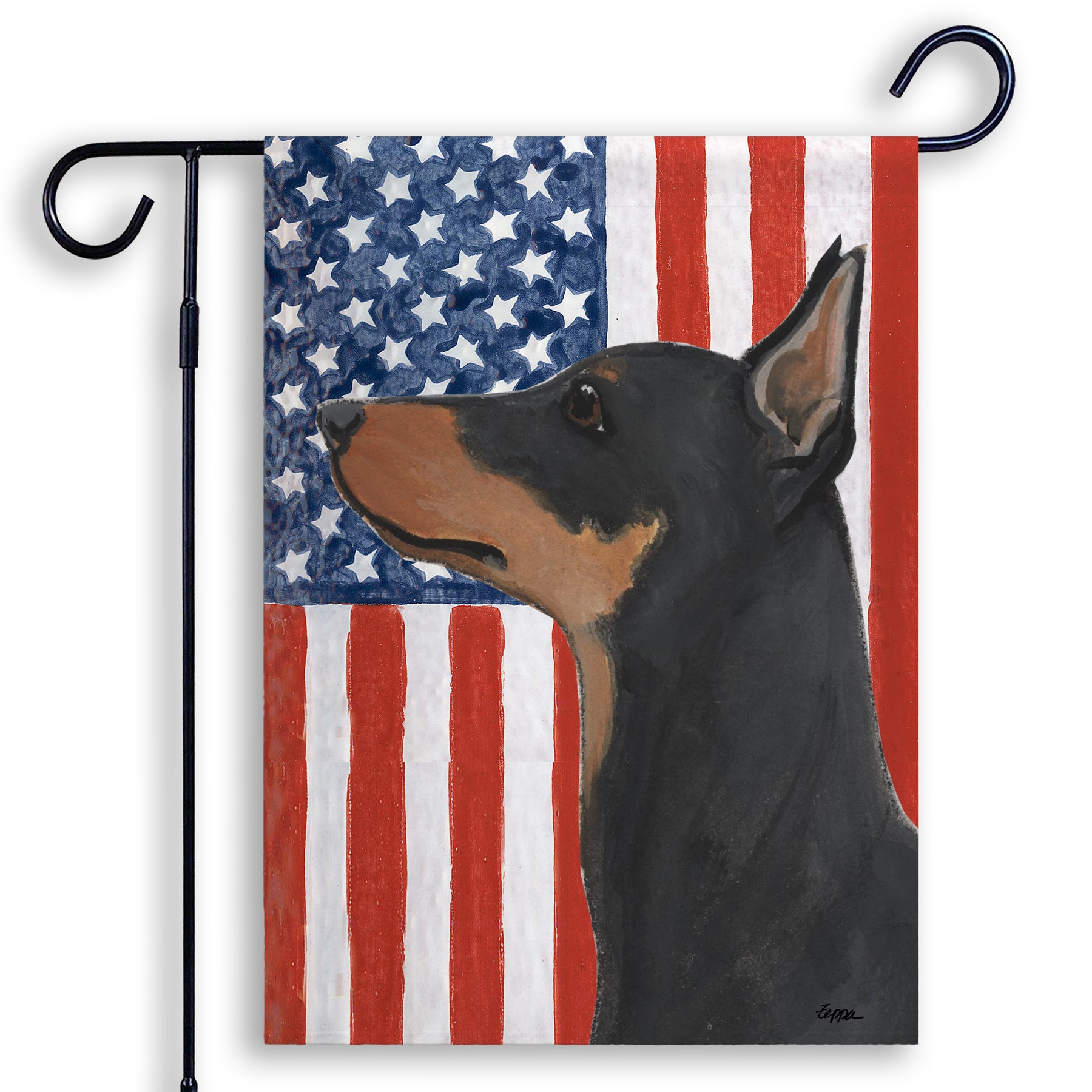 German Pinscher Americana Garden Flag