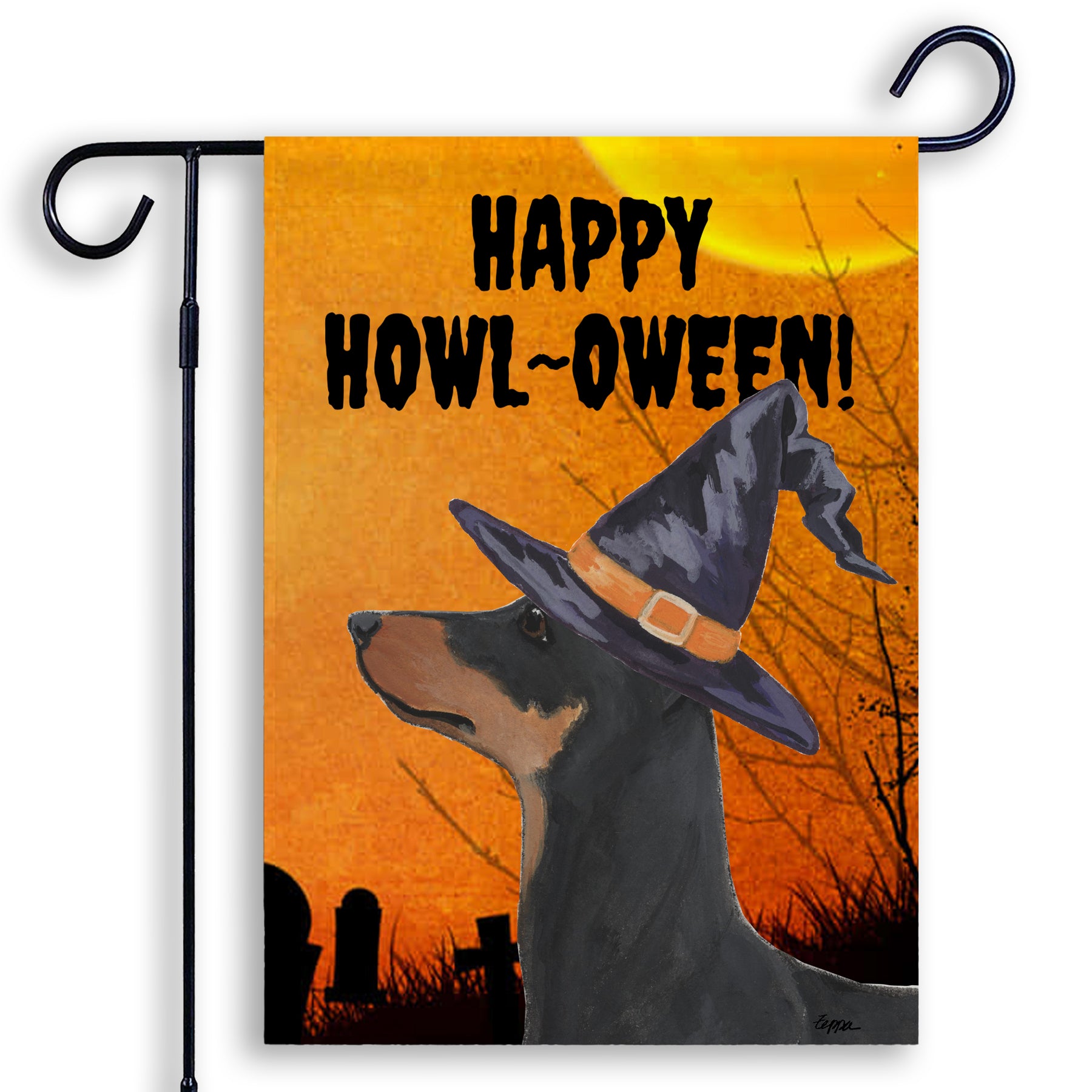German Pinscher Happy Howl-oween Garden Flag