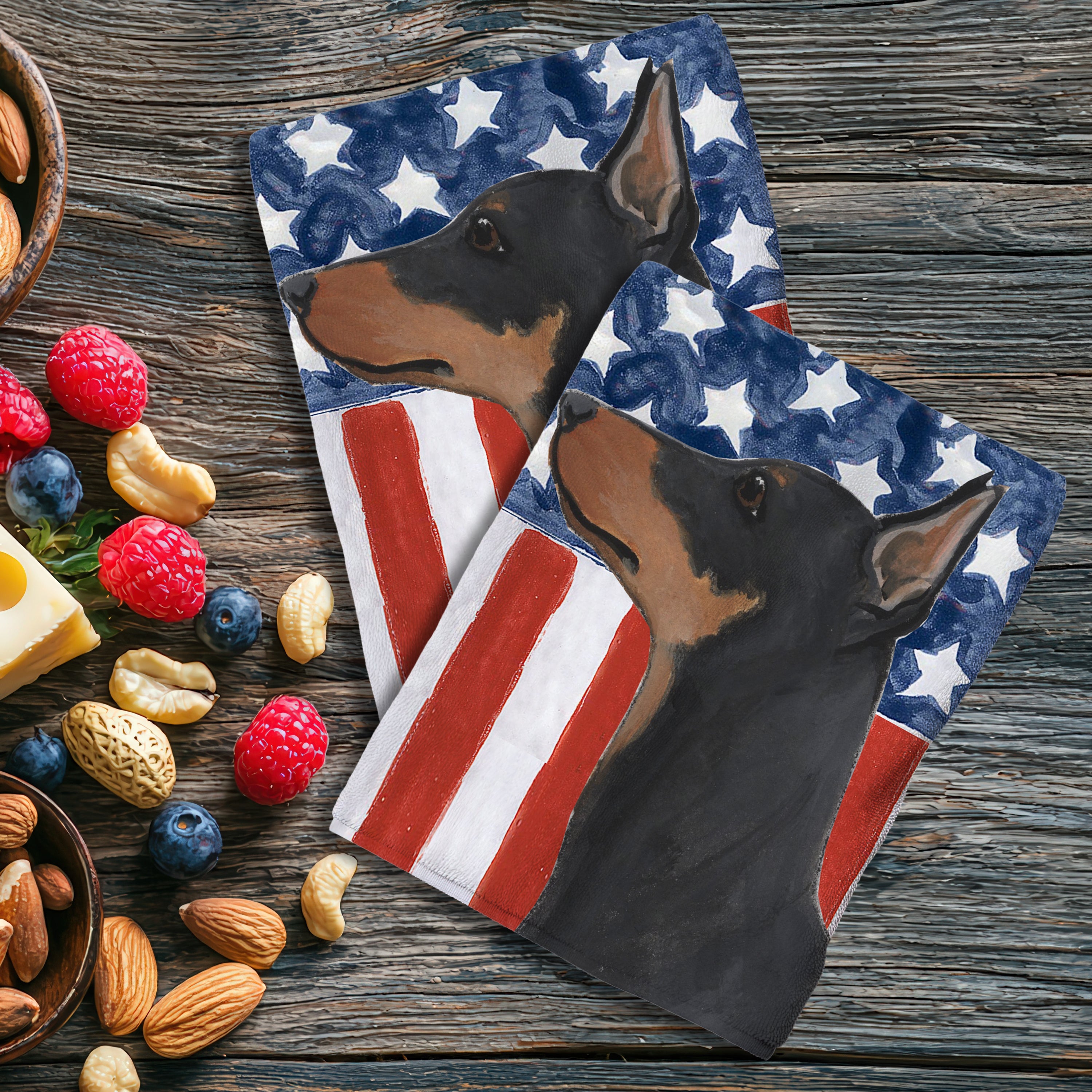 German Pinscher Americana Kitchen Towels