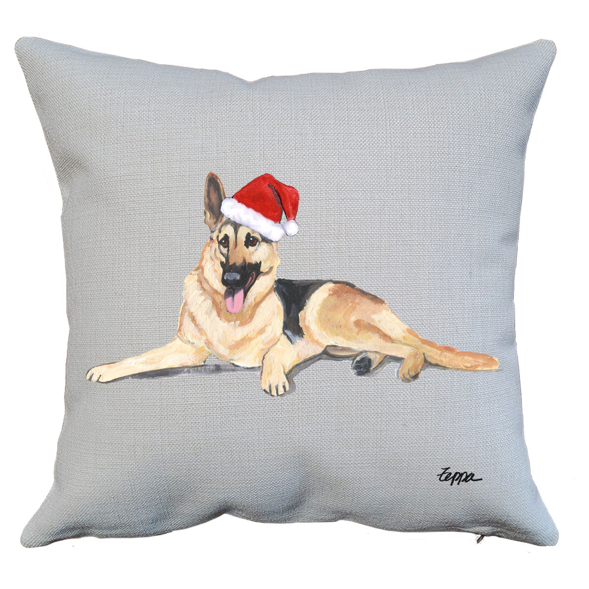 German Shepherd Santa Pillow