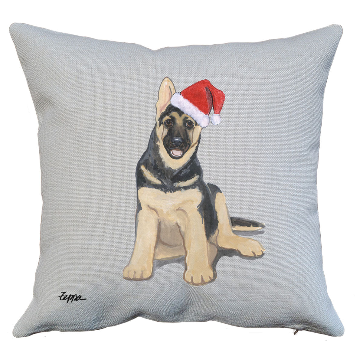 German Shepherd Puppy Santa Pillow