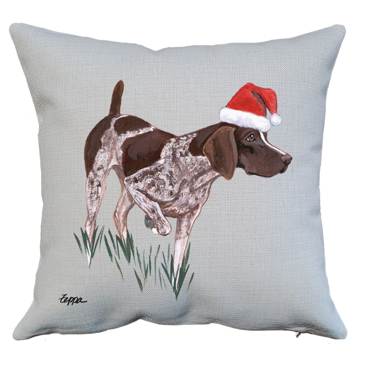 German Short Haired Pointer Santa Pillow