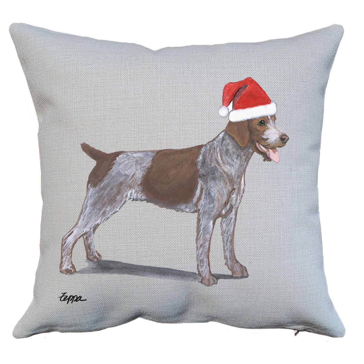 German Wirehaired Pointer Santa Pillow