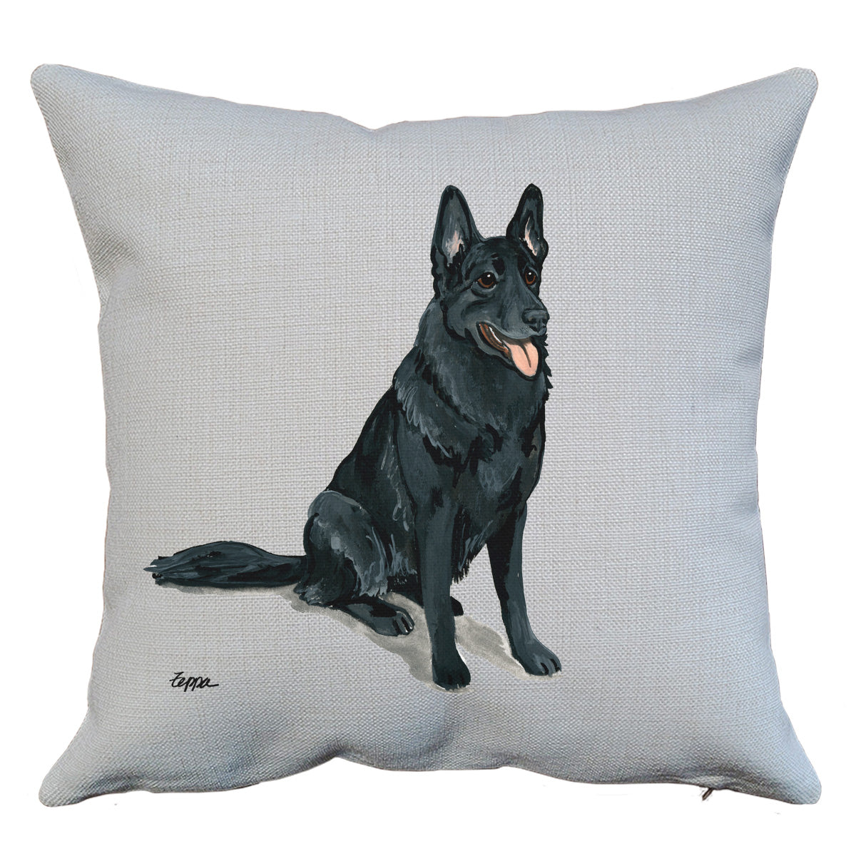 Black German Shepherd Throw Pillow