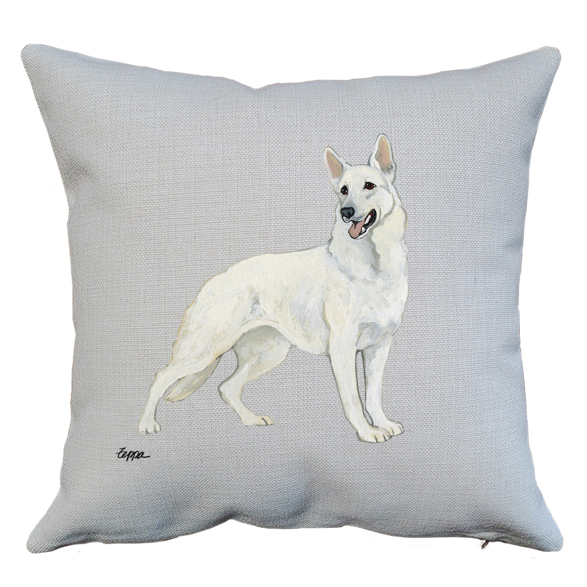 White German Shepherd Throw Pillow