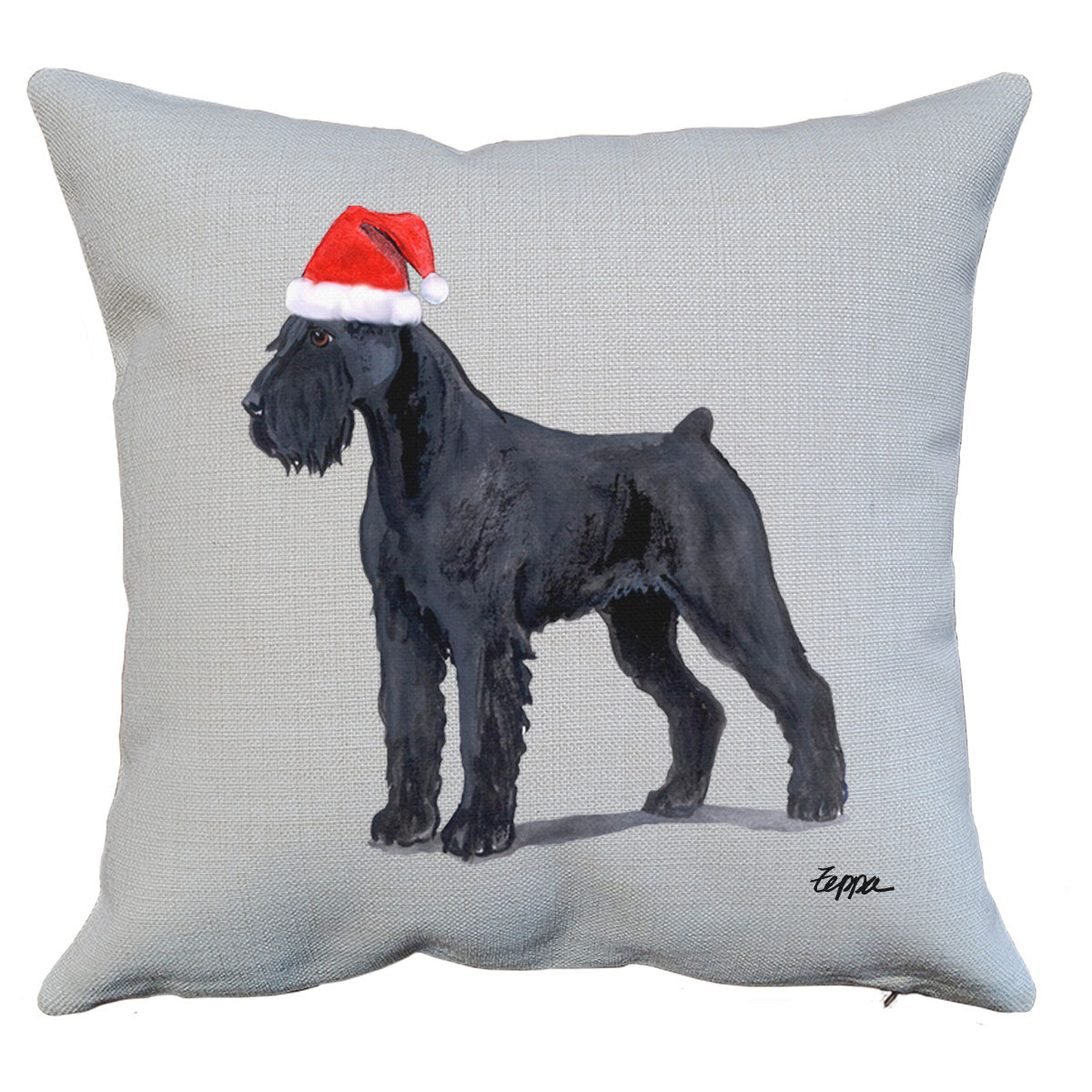 Giant Schnauzer Santa Pillow