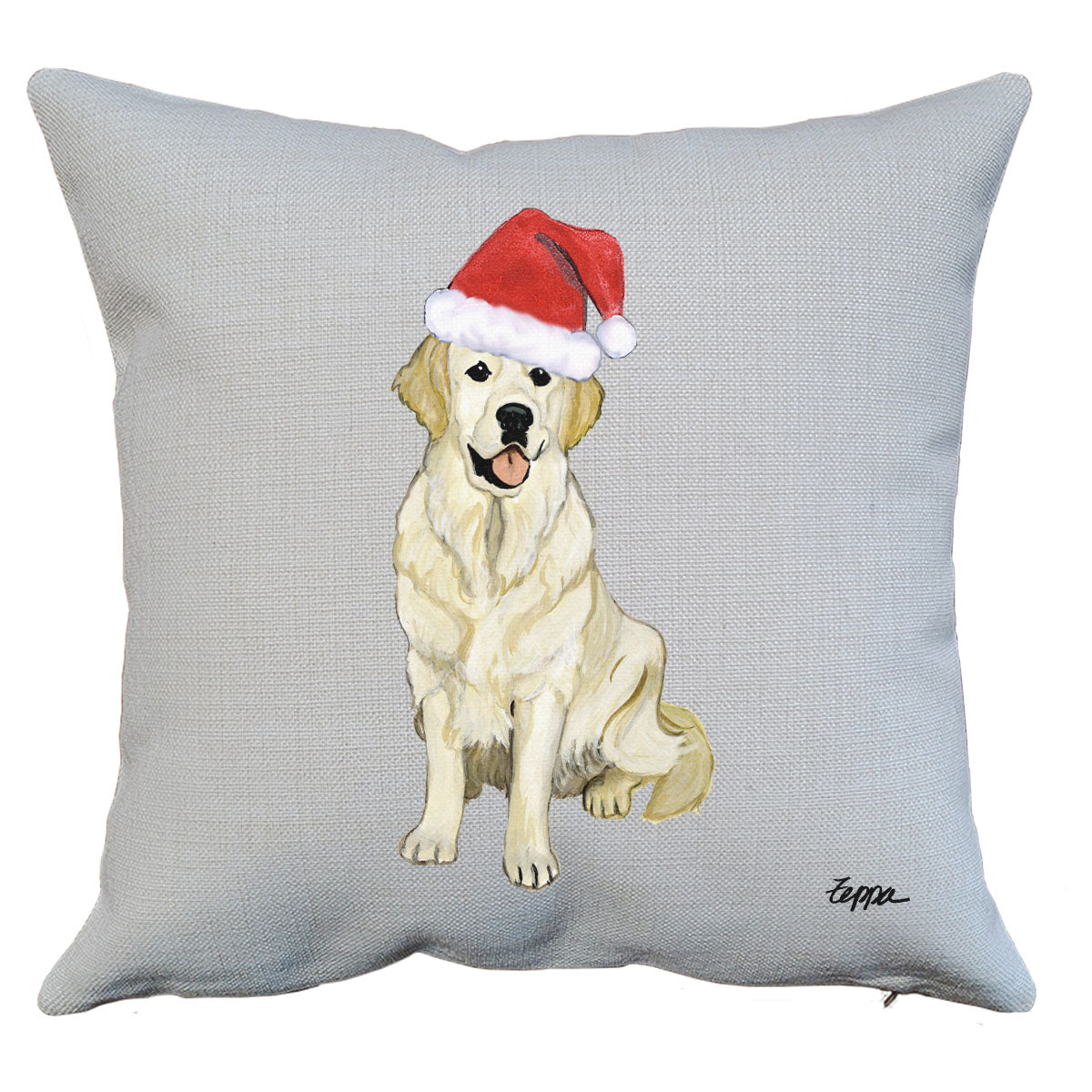 English Cream Golden Santa Pillow