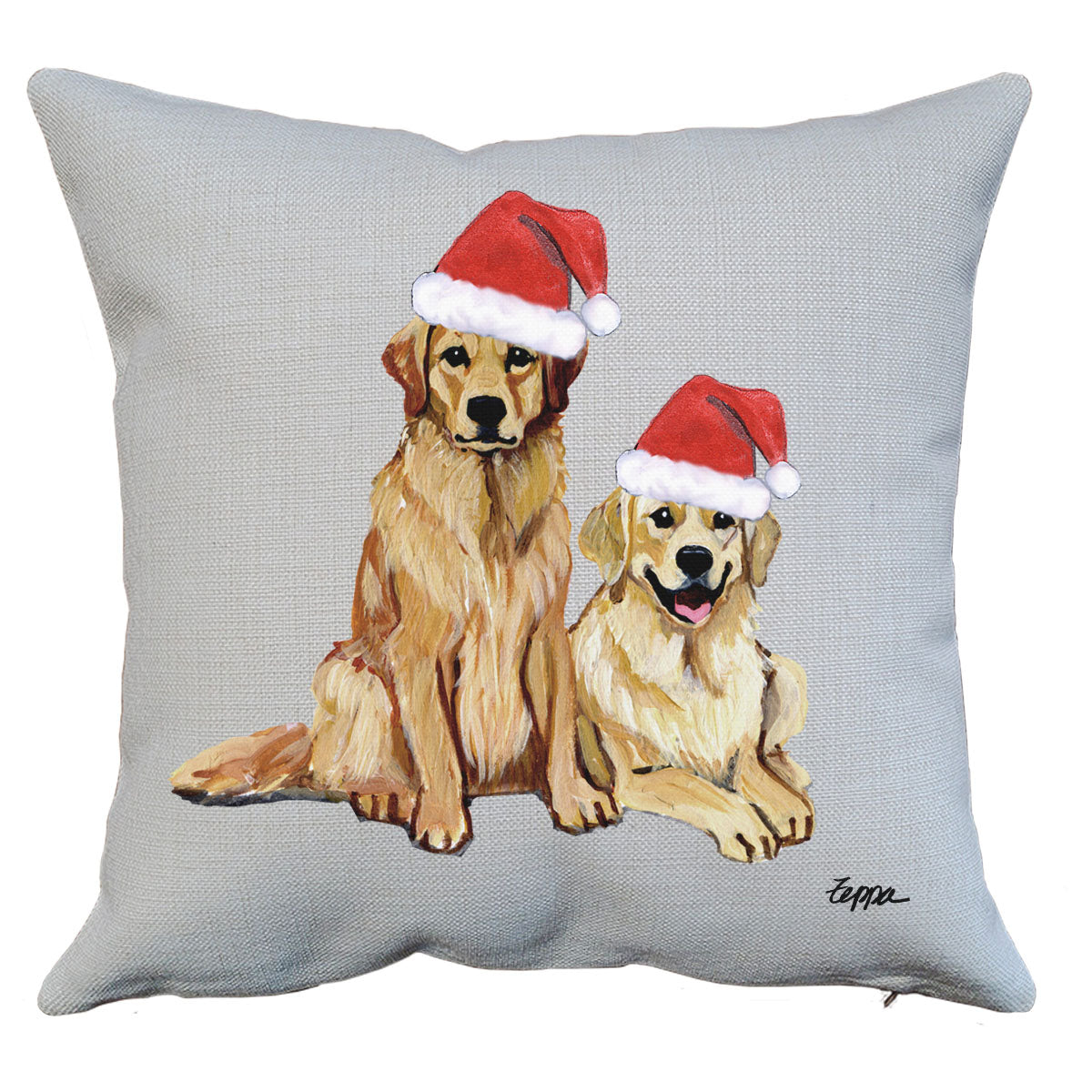 Golden Pair Santa Pillow