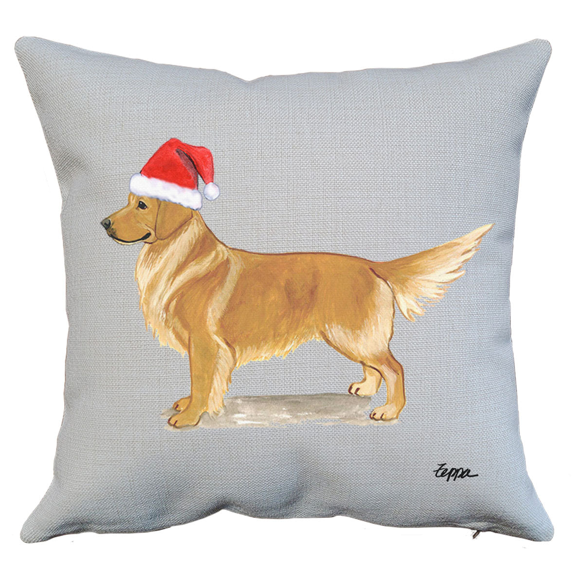 Standing Golden Santa Pillow