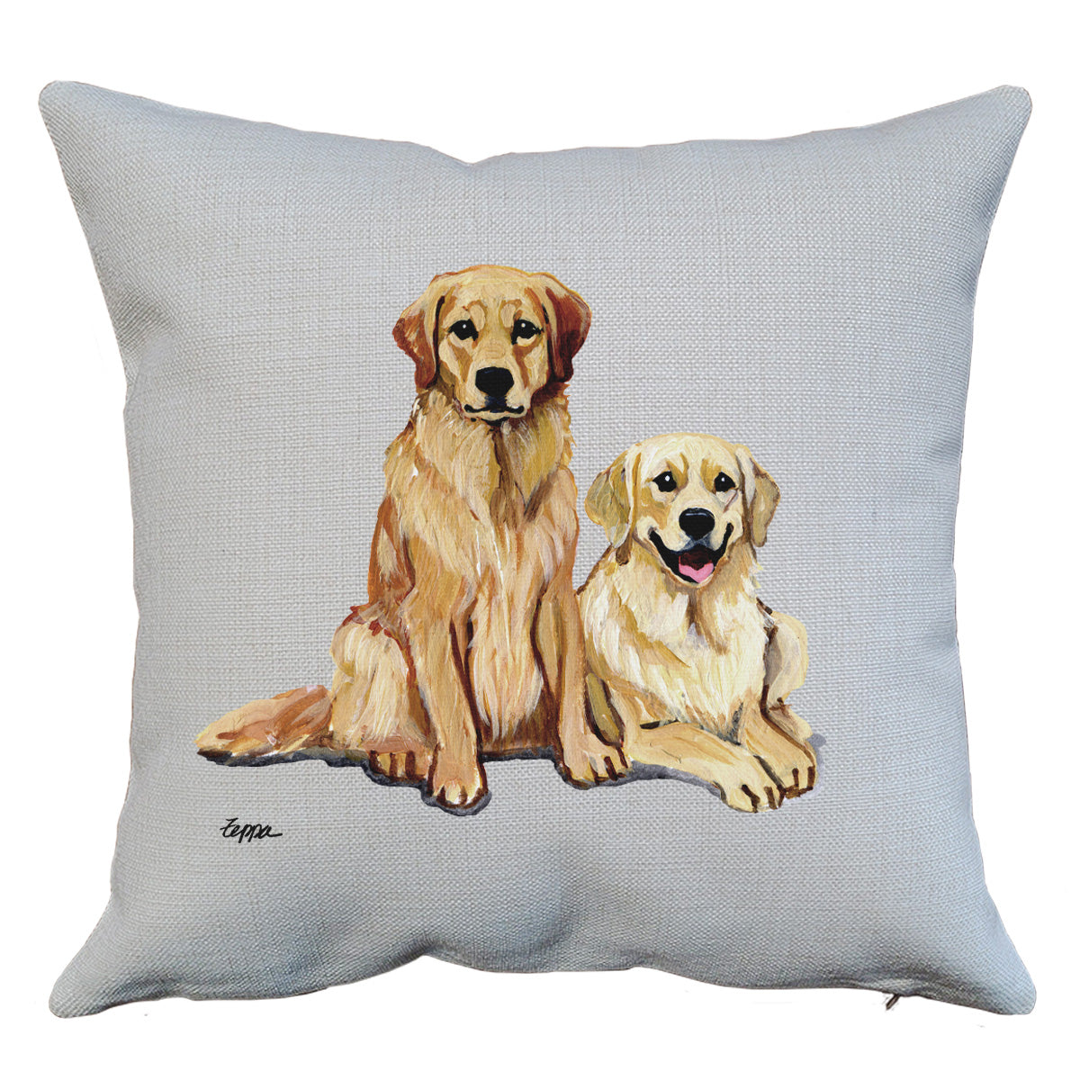 Golden Retriever Pair Throw Pillow